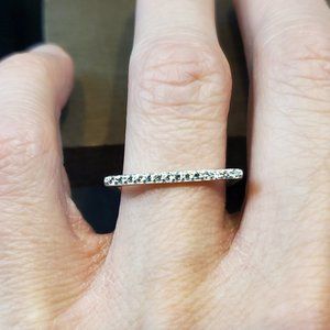 Size 6.5 925 Sterling Silver Cubic Zirconia Thin Line Style Ring